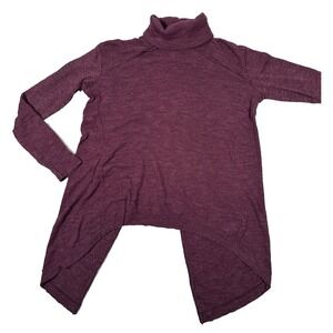 We The Free People XS Tunic Turtleneck‎ Split Back Long Sleeve Plum Purple Boho